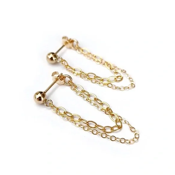 14k Gold Filled Post Earrings - Picture 4 of 5